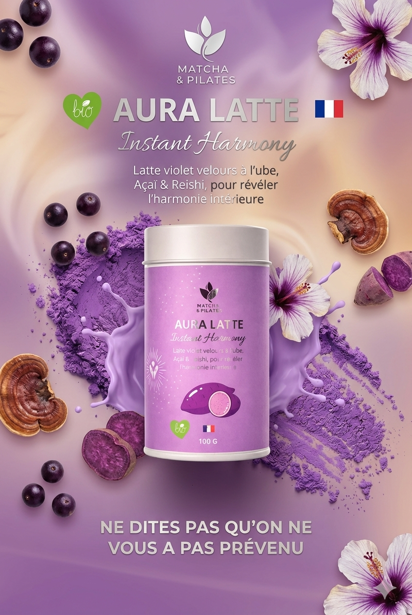 AURA LATTE | Latte violet açaï reishi – Instant Harmony