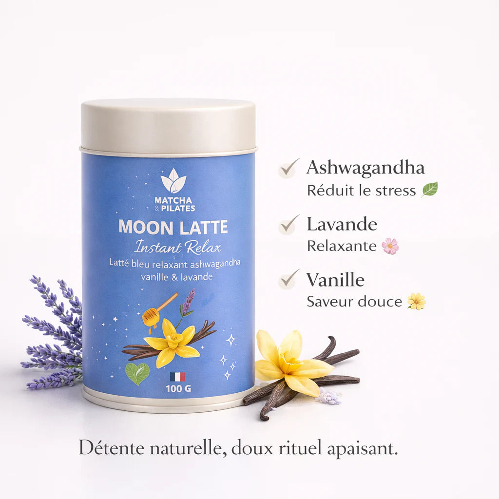 Insomnie : latté bleu à l’ashwagandha sans caféine