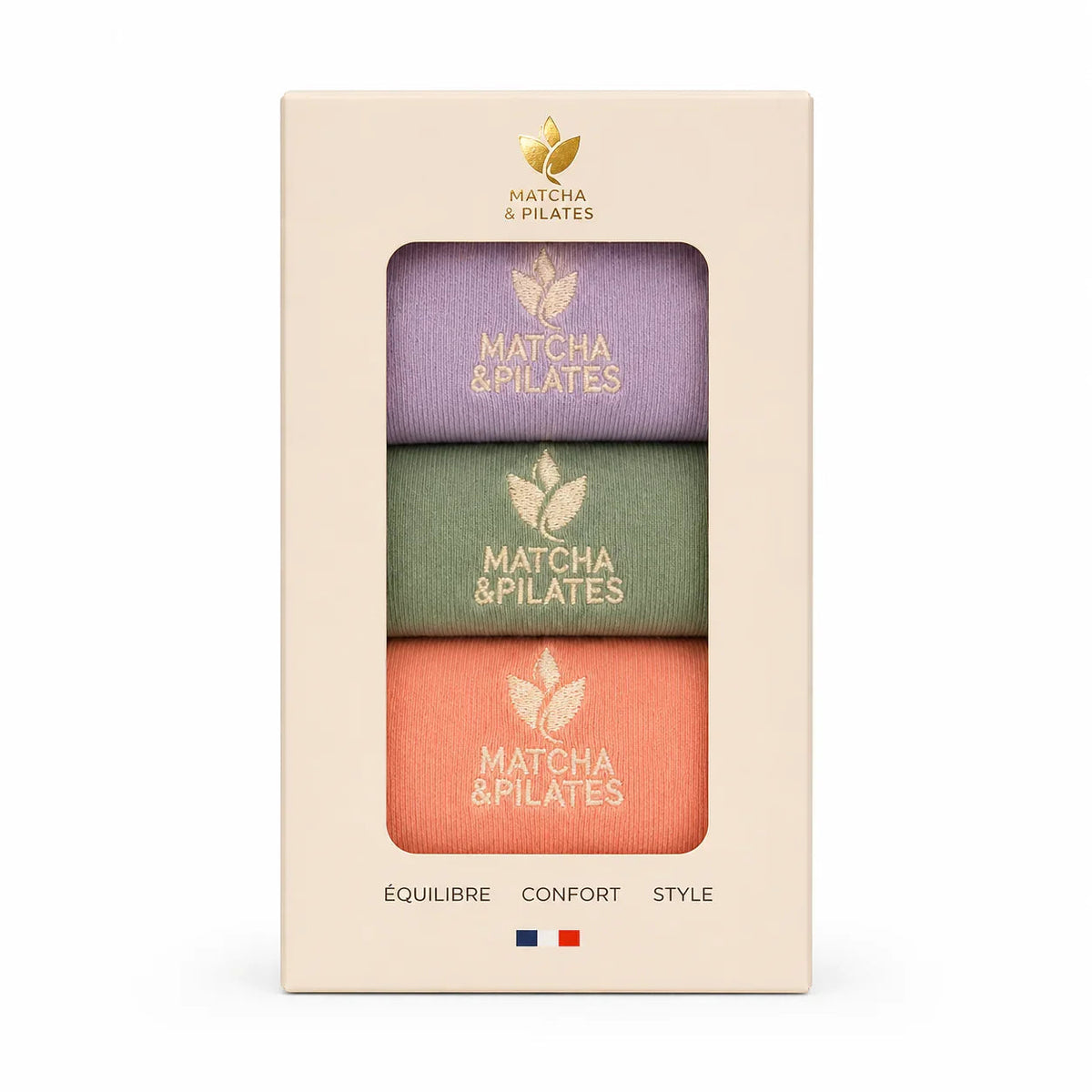 Chaussettes Pilates antidérapantes Reformer – coffret 3 paires