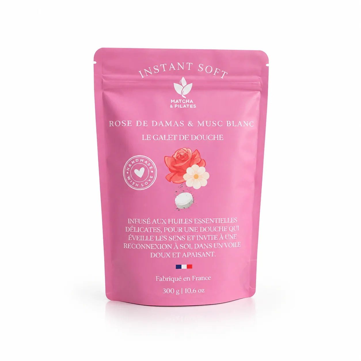 Galet de douche Rose de Damas & musc blanc | Instant Soft