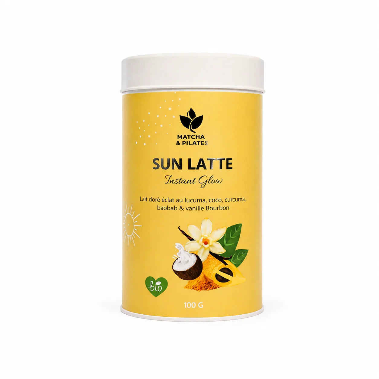SUN LATTE | Latte doré lucuma curcuma baobab & vanille Bourbon