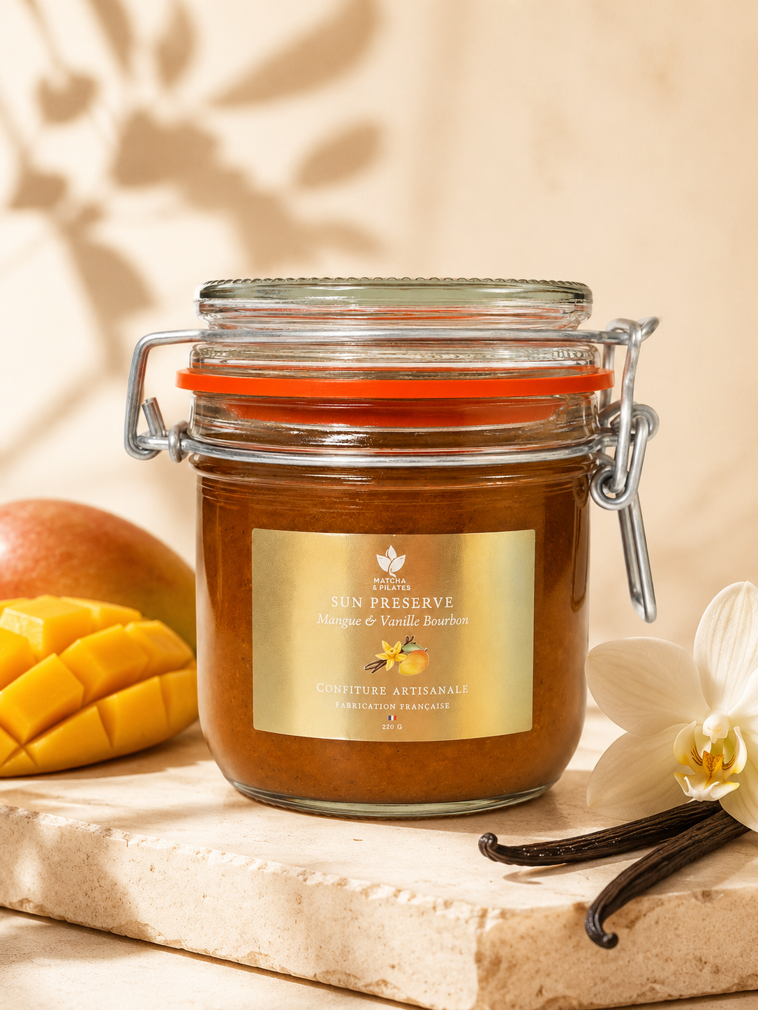 Sun Preserve Mangue & Vanille Bourbon – Confiture Artisanale Française 220 g