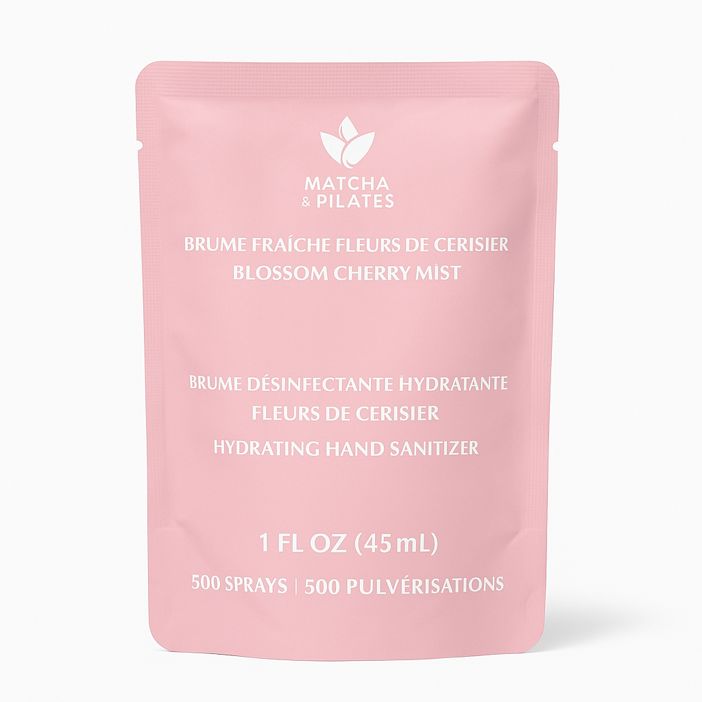 Brume Désinfectante Hydratante – Fleur de Cerisier | Matcha & Pilates (45 mL)