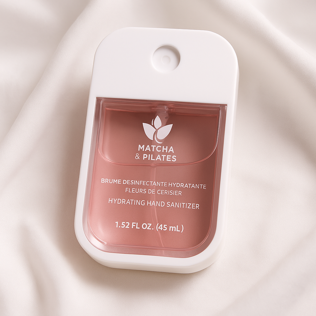 Brume Désinfectante Hydratante – Fleur de Cerisier | Matcha & Pilates (45 mL)