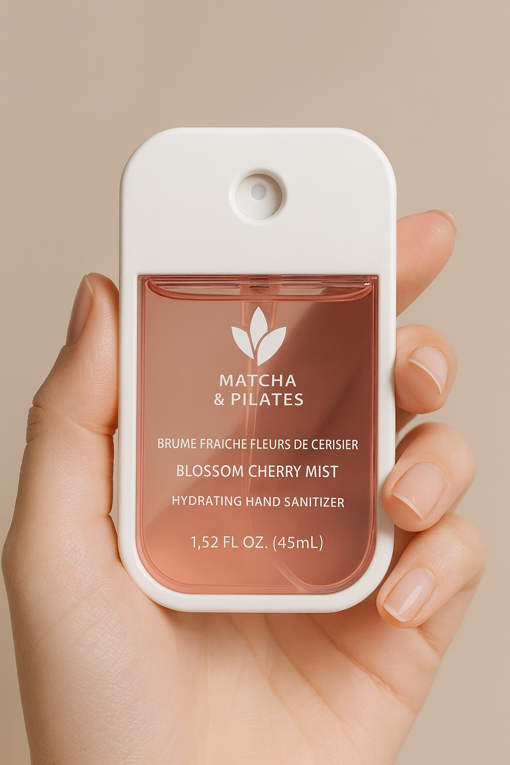 Brume Désinfectante Hydratante – Fleur de Cerisier | Matcha & Pilates (45 mL)