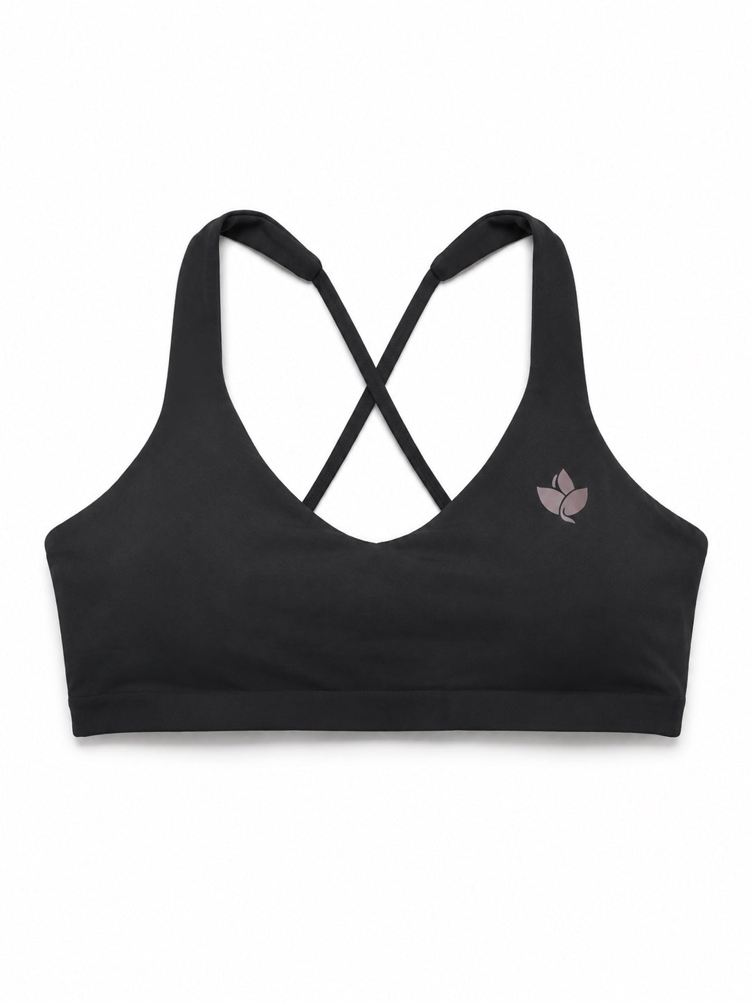 Brassière Pilates noire gainante anti-transpirante