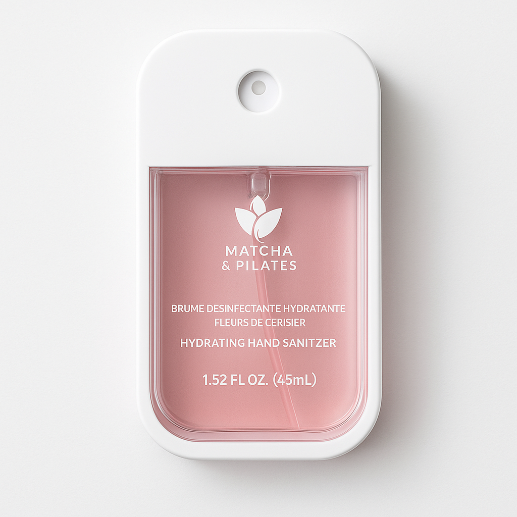 Brume Désinfectante Hydratante – Fleur de Cerisier | Matcha & Pilates (45 mL)