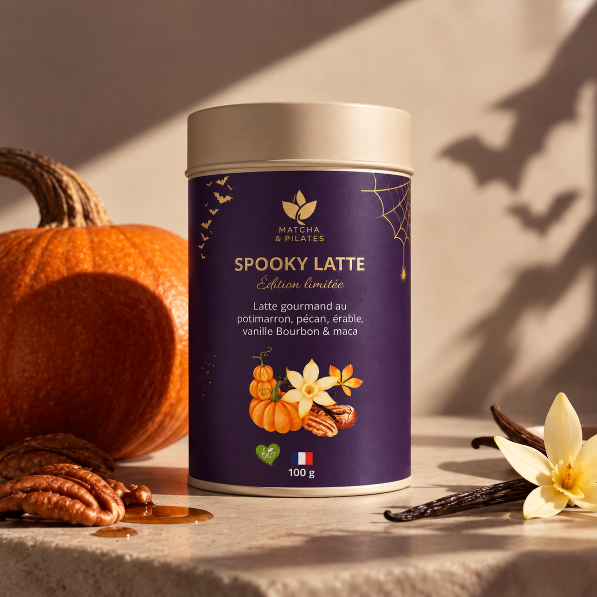 Spooky Latte Potimarron Pécan Érable | Matcha & Pilates