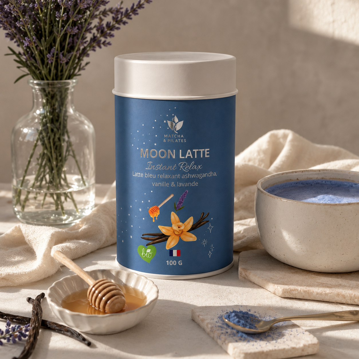 Moon Latte Bleu Instant Relax | Matcha & Pilates