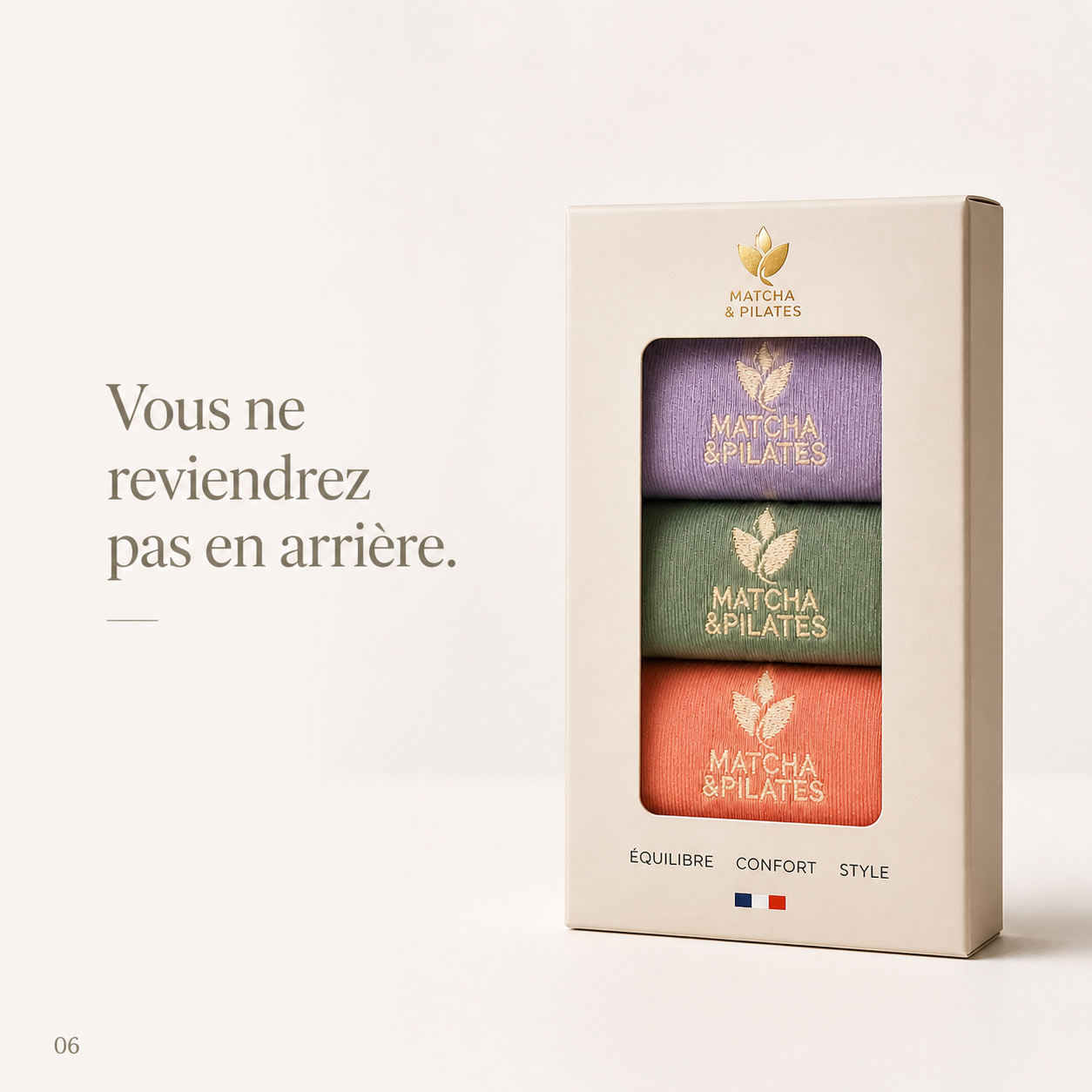 Coffret Chaussettes Antidérapantes Pilates – 3 Paires