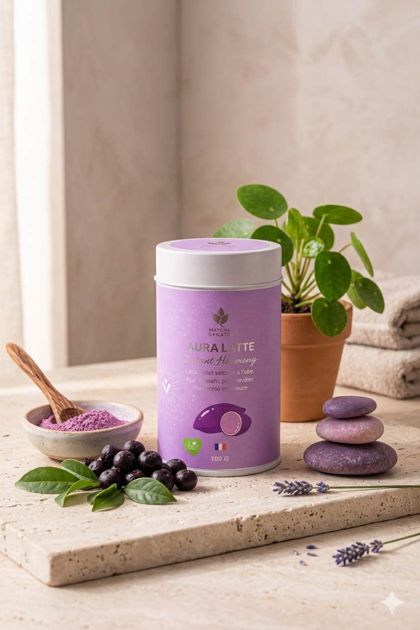 AURA LATTE | Latte violet açaï reishi – Instant Harmony