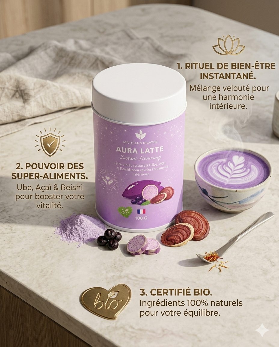 AURA LATTE | Latte violet açaï reishi – Instant Harmony