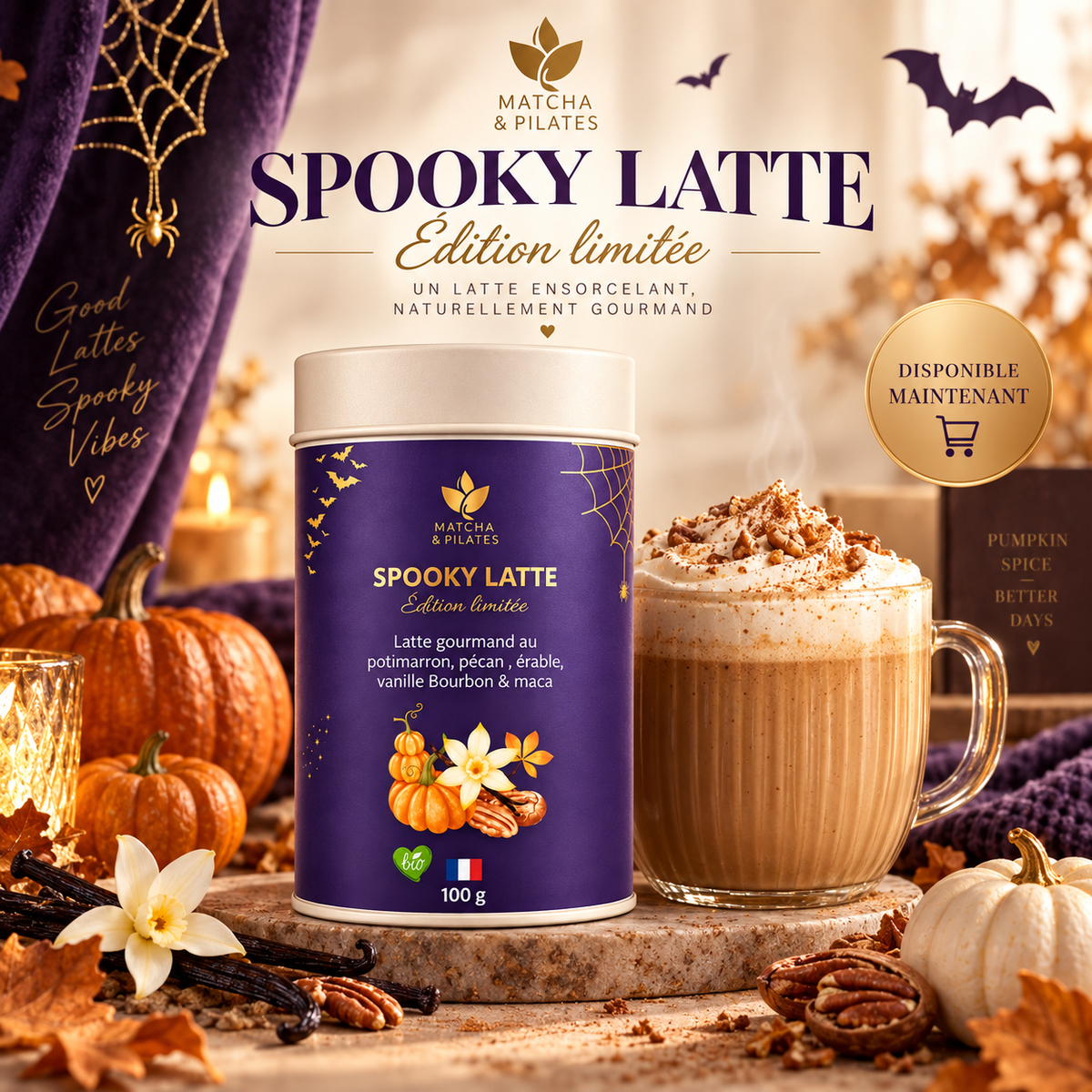 Spooky Latte Potimarron Pécan Érable | Matcha & Pilates